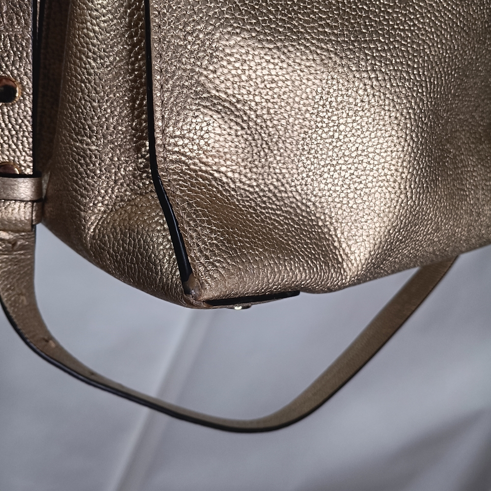 Michael Kors Gold Leather Tote Bag - Picture 15 of 16